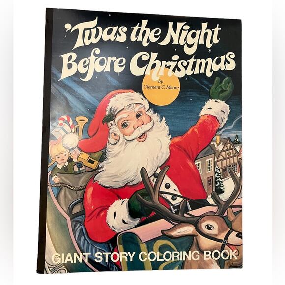 Twas the night before Christmas Giant Story Coloring Book by Vern Henke - Picture 1 of 9